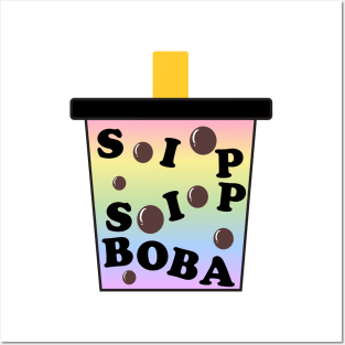 Sip Sip Boba Rainbow Tea Posters and Art